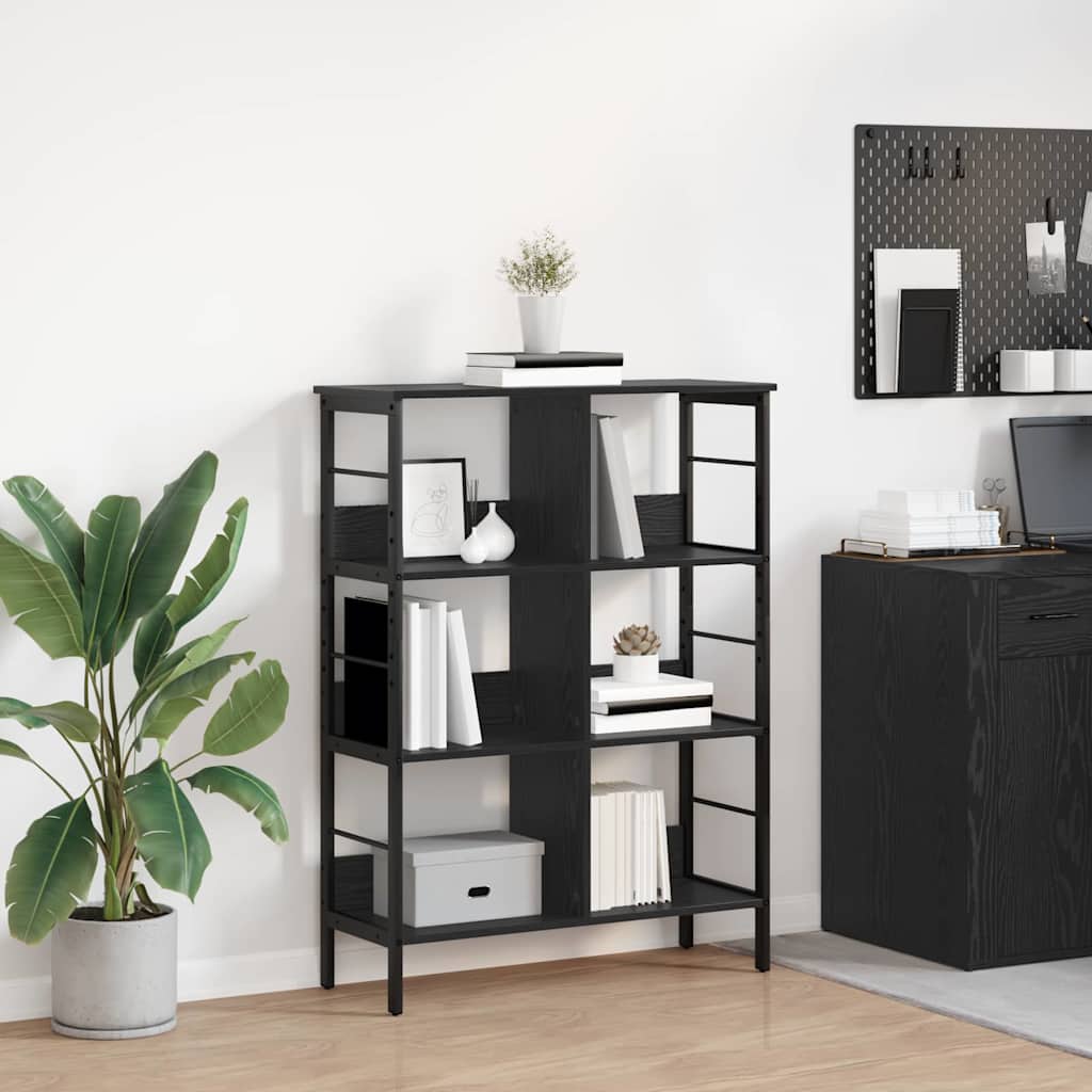 Bookshelf Black Oak 82 x 32 x 112 cm Engineered Wood