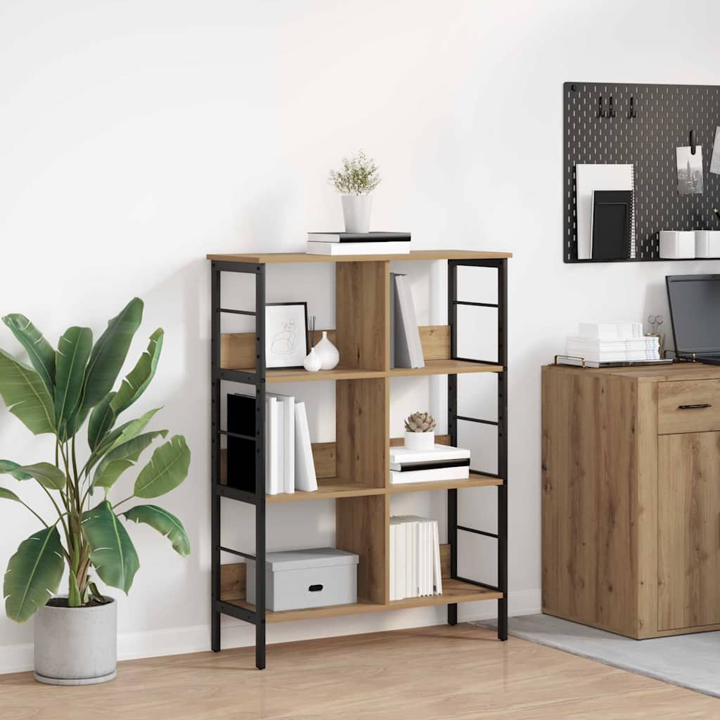 Bookshelf 6-Tier 82 x 32 x 112 cm Engineered Wood Artisan Oak