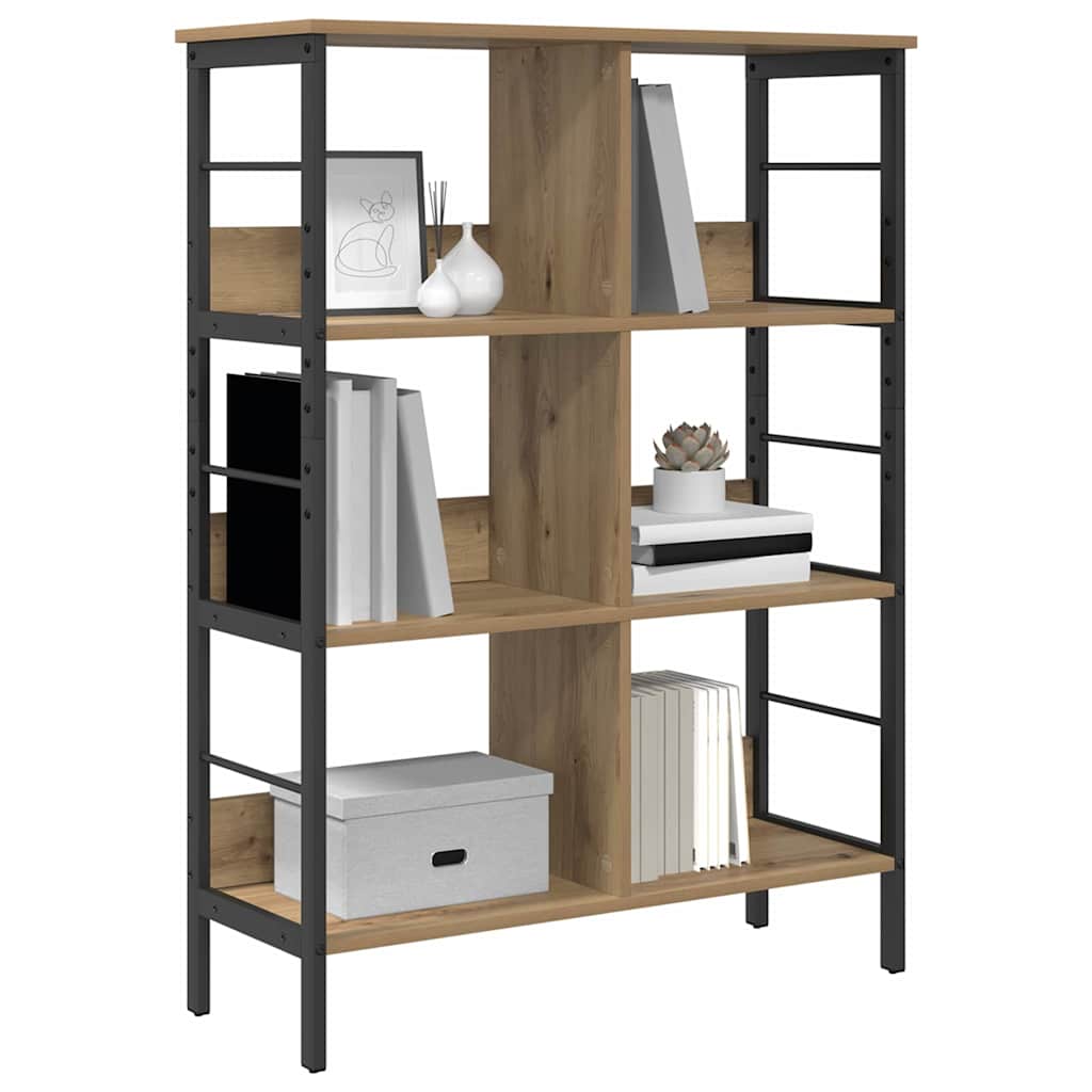 Bookshelf 6-Tier 82 x 32 x 112 cm Engineered Wood Artisan Oak