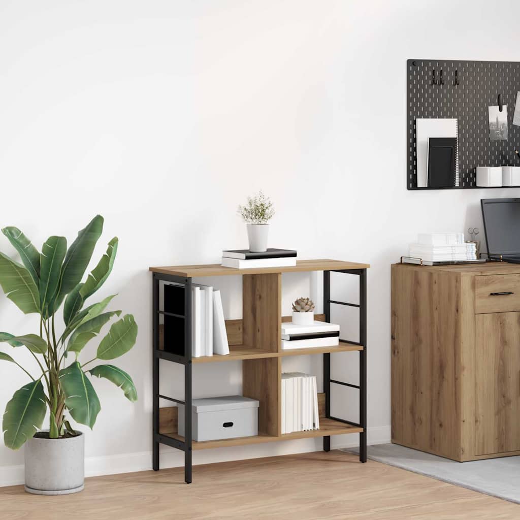 Bookshelf 4-Tier 82 x 32 x 79 cm Engineered Wood Artisan Oak