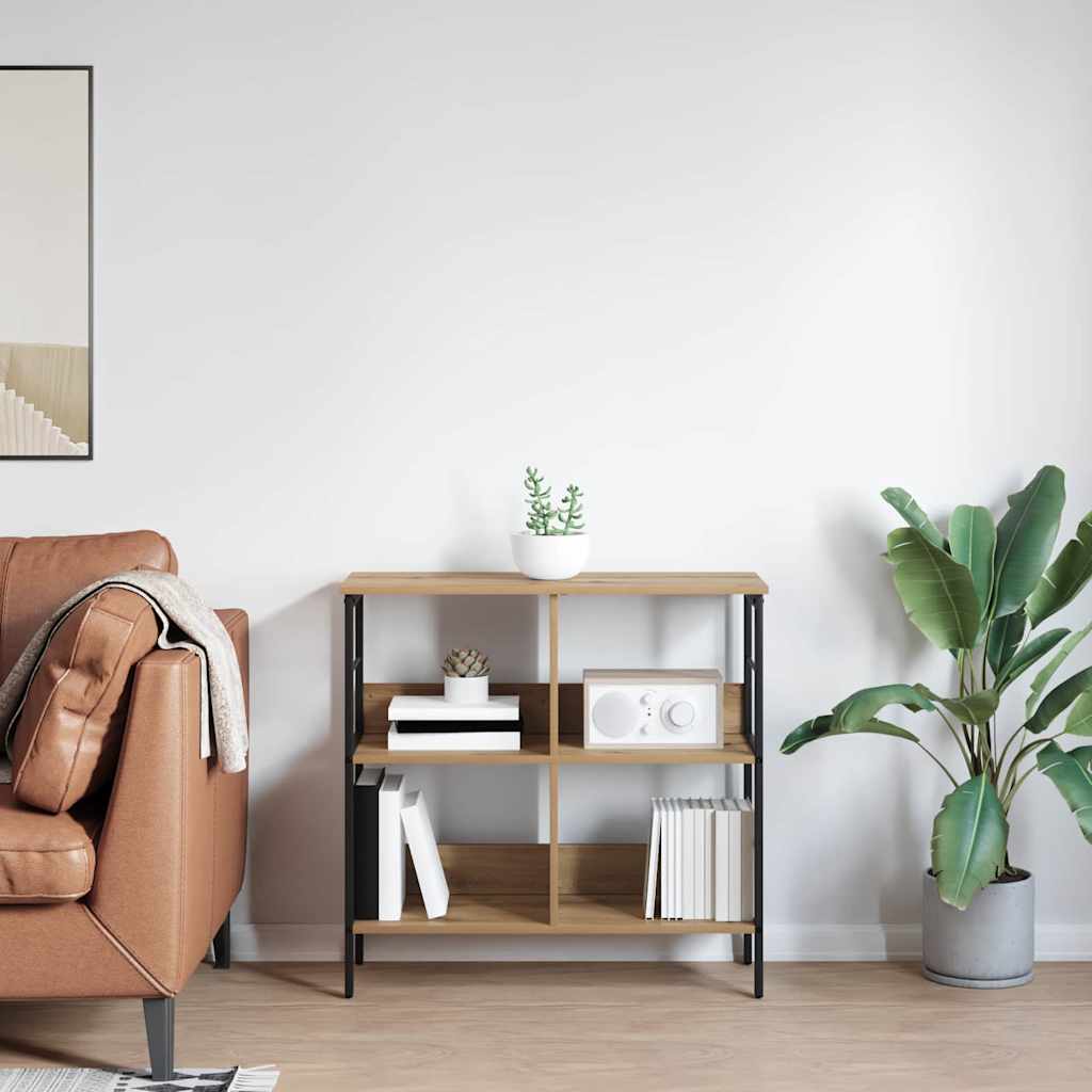 Bookshelf 4-Tier 82 x 32 x 79 cm Engineered Wood Artisan Oak