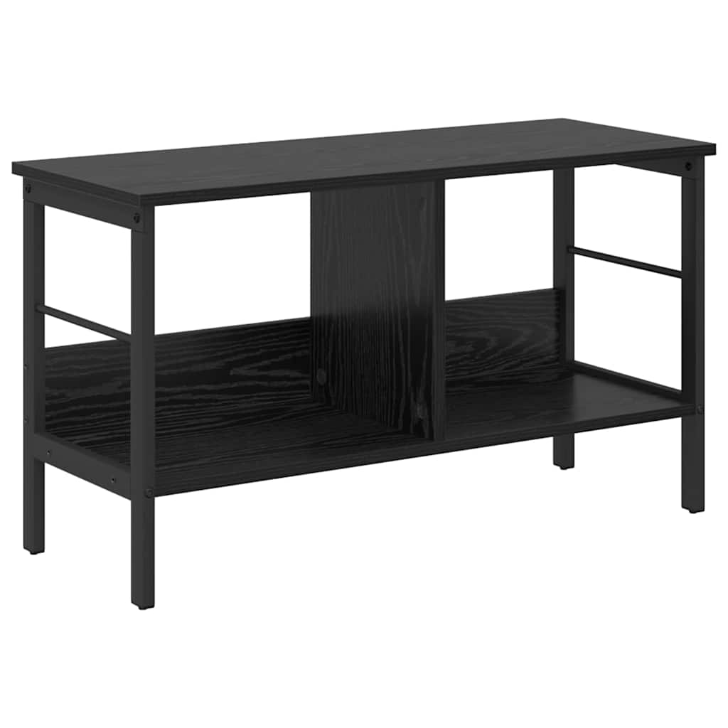 Bookshelf 2-Tier 82 x 32 x 47 cm Engineered Wood Black Oak