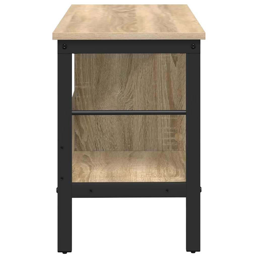 Bookshelf 2-Tier 82 x 32 x 47 cm Engineered Wood Sonoma Oak