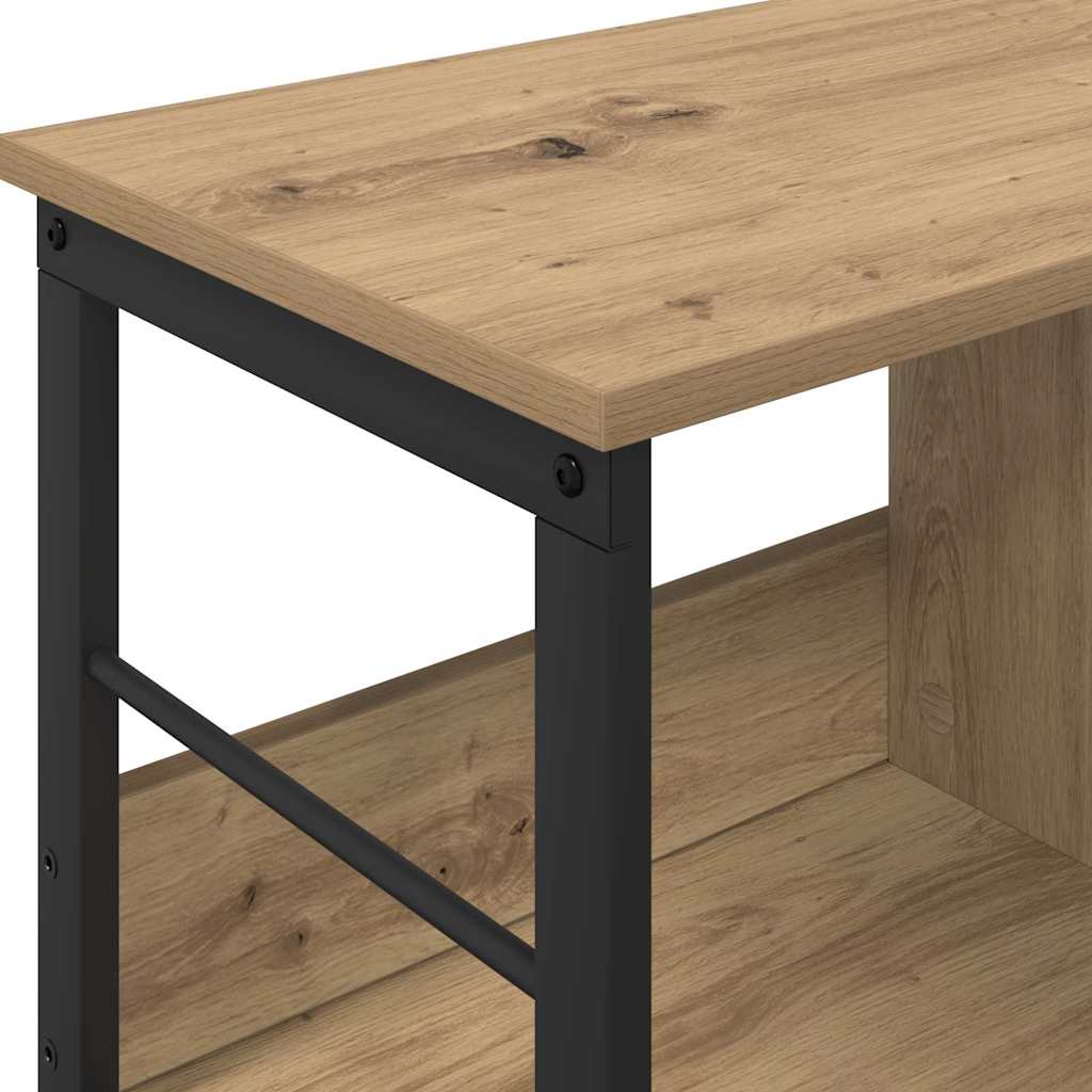Bookshelf 2-Tier 82 x 32 x 47 cm Engineered Wood Artisan Oak