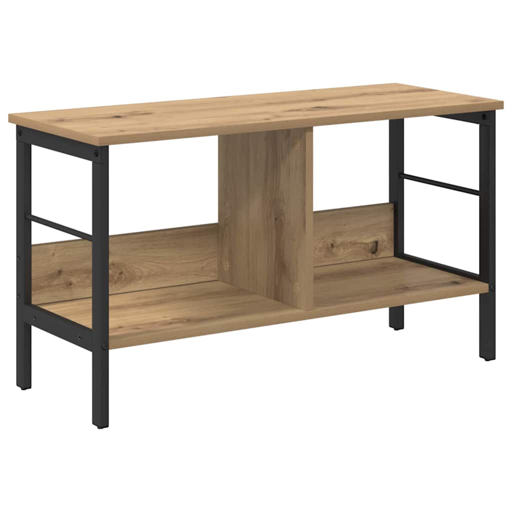 Bookshelf 2-Tier 82 x 32 x 47 cm Engineered Wood Artisan Oak
