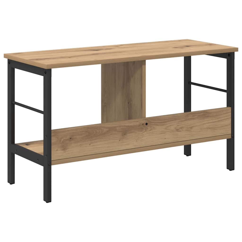Bookshelf 2-Tier 82 x 32 x 47 cm Engineered Wood Artisan Oak