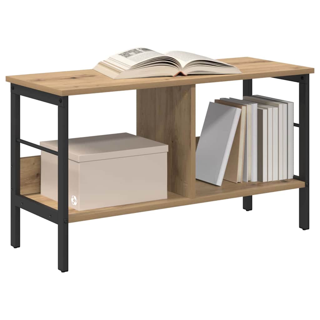 Bookshelf 2-Tier 82 x 32 x 47 cm Engineered Wood Artisan Oak