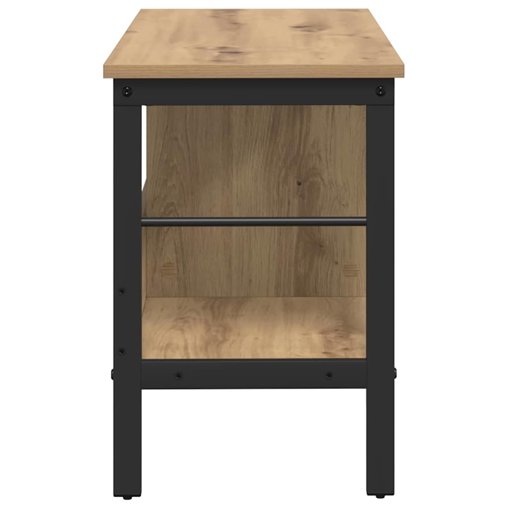 Bookshelf 2-Tier 82 x 32 x 47 cm Engineered Wood Artisan Oak