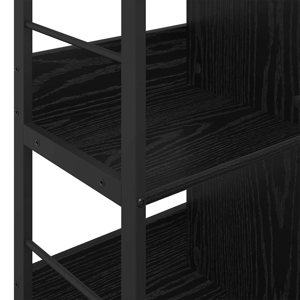 Bookshelf 9-Tier 102 x 32 x 104.5 cm Engineered Wood Black Oak