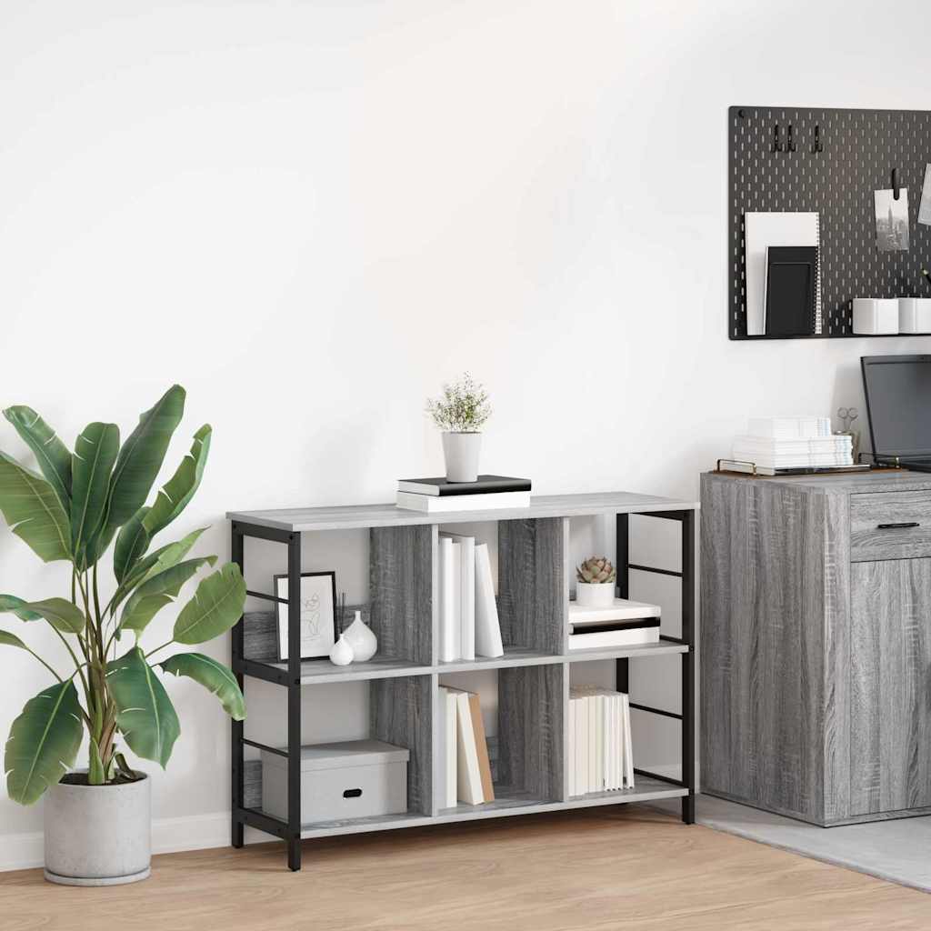 Bookshelf Grey Sonoma 102 x 32 x 72.5 cm Engineered Wood