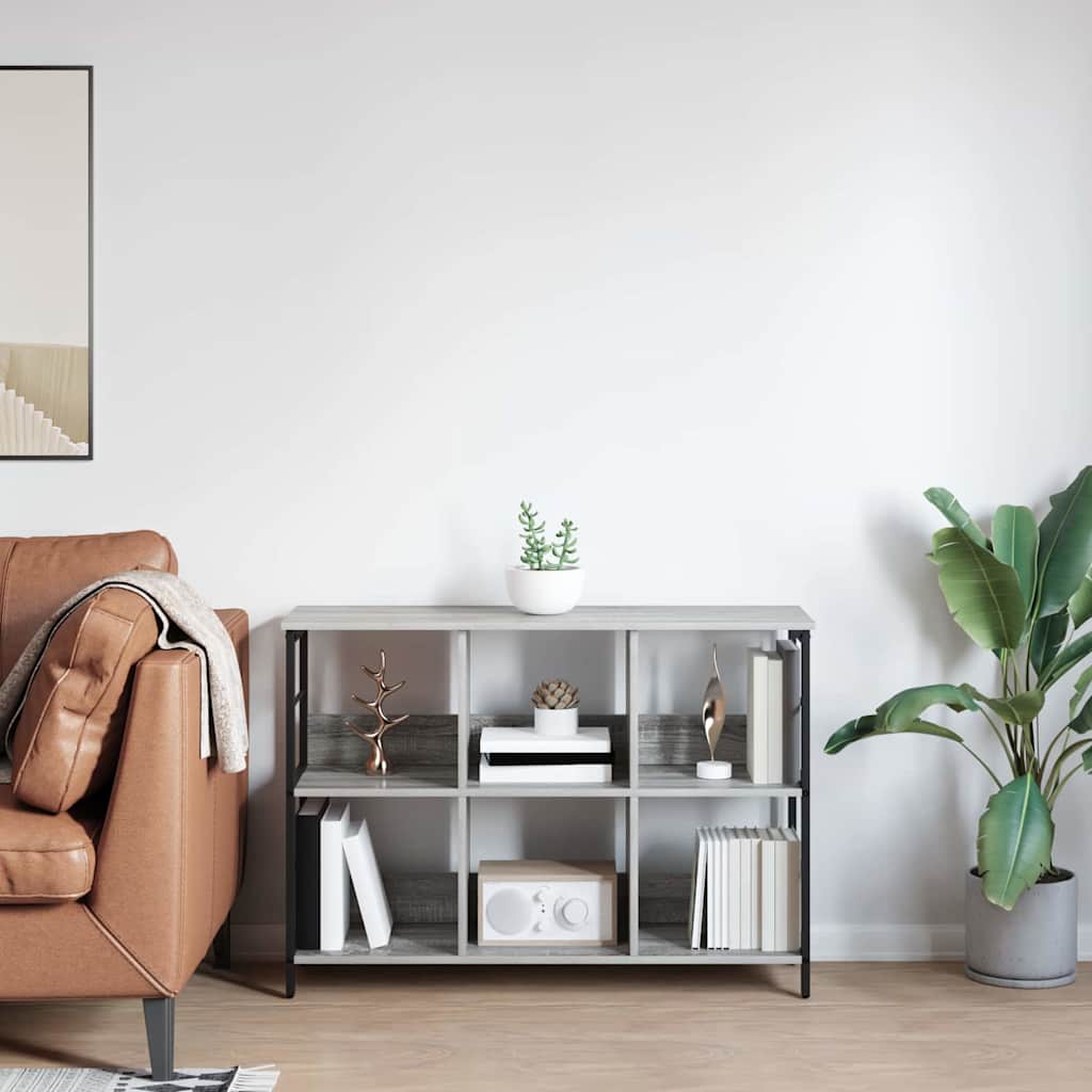 Bookshelf 6-Tier 102 x 32 x 72.5 cm Engineered Wood Grey Sonoma