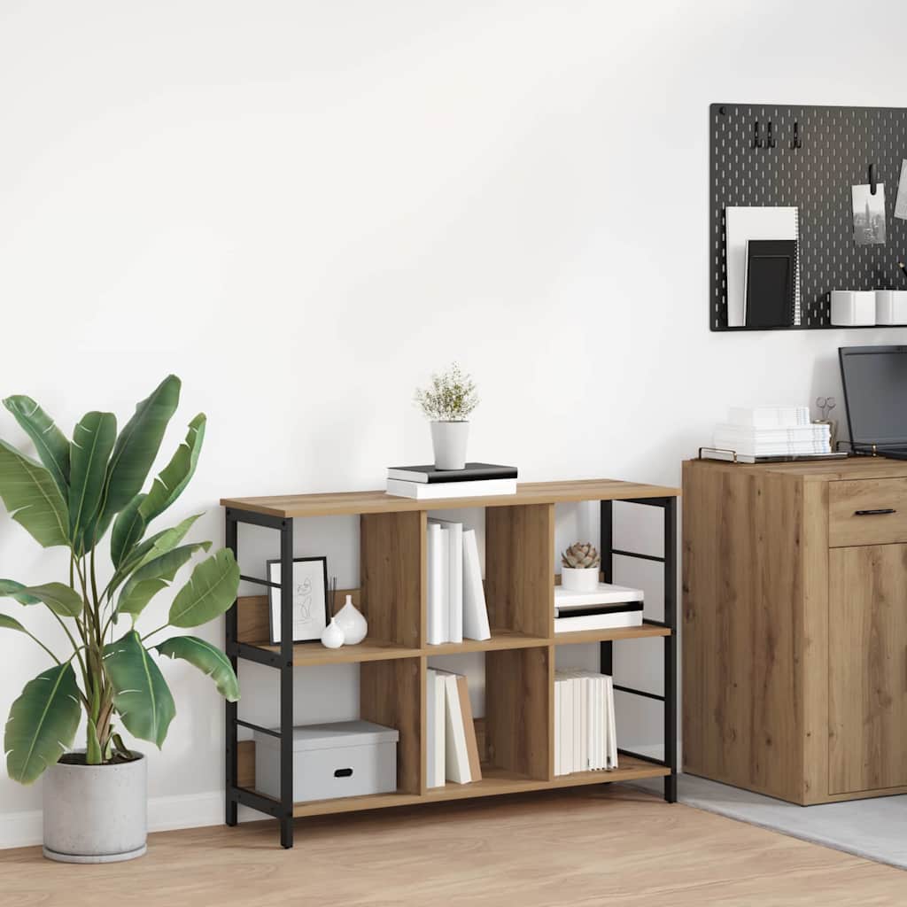 Bookshelf 6-Tier 102 x 32 x 72.5 cm Engineered Wood Artisan Oak