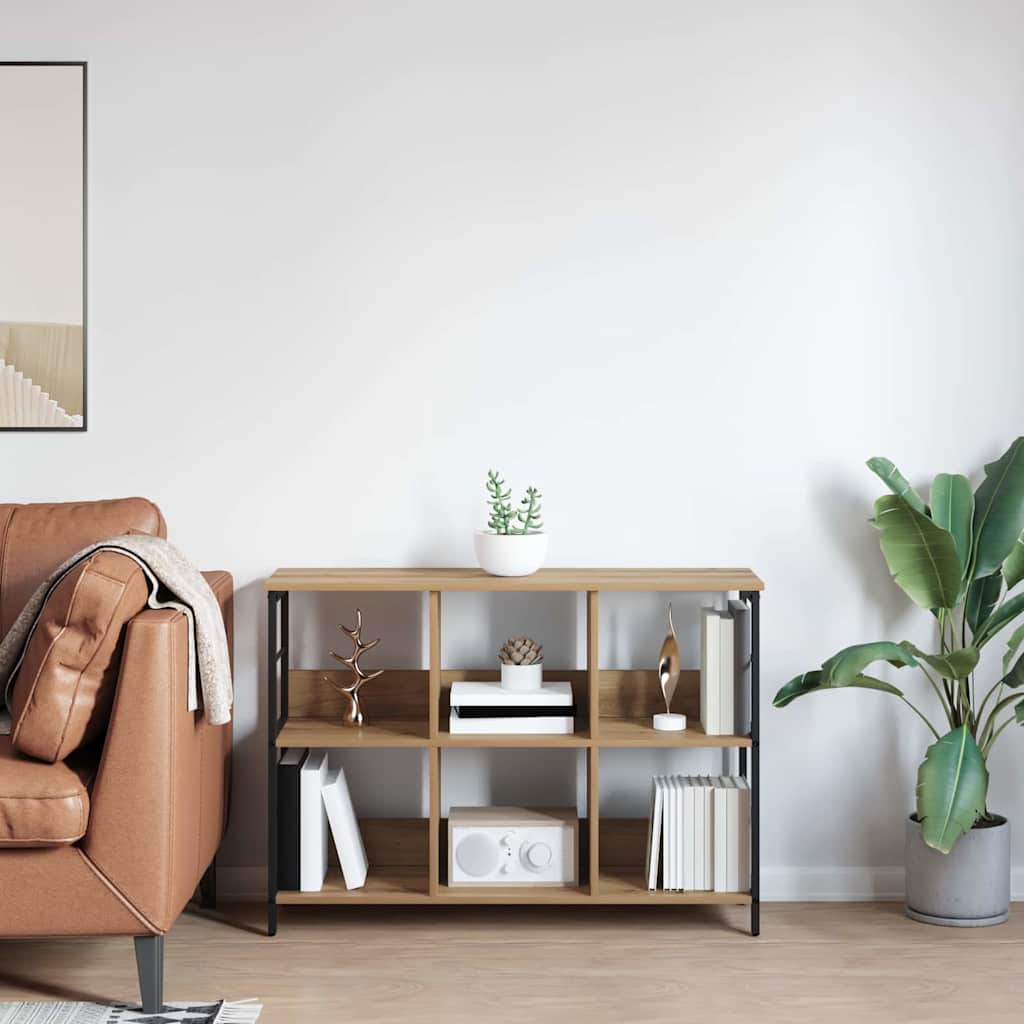 Bookshelf 6-Tier 102 x 32 x 72.5 cm Engineered Wood Artisan Oak