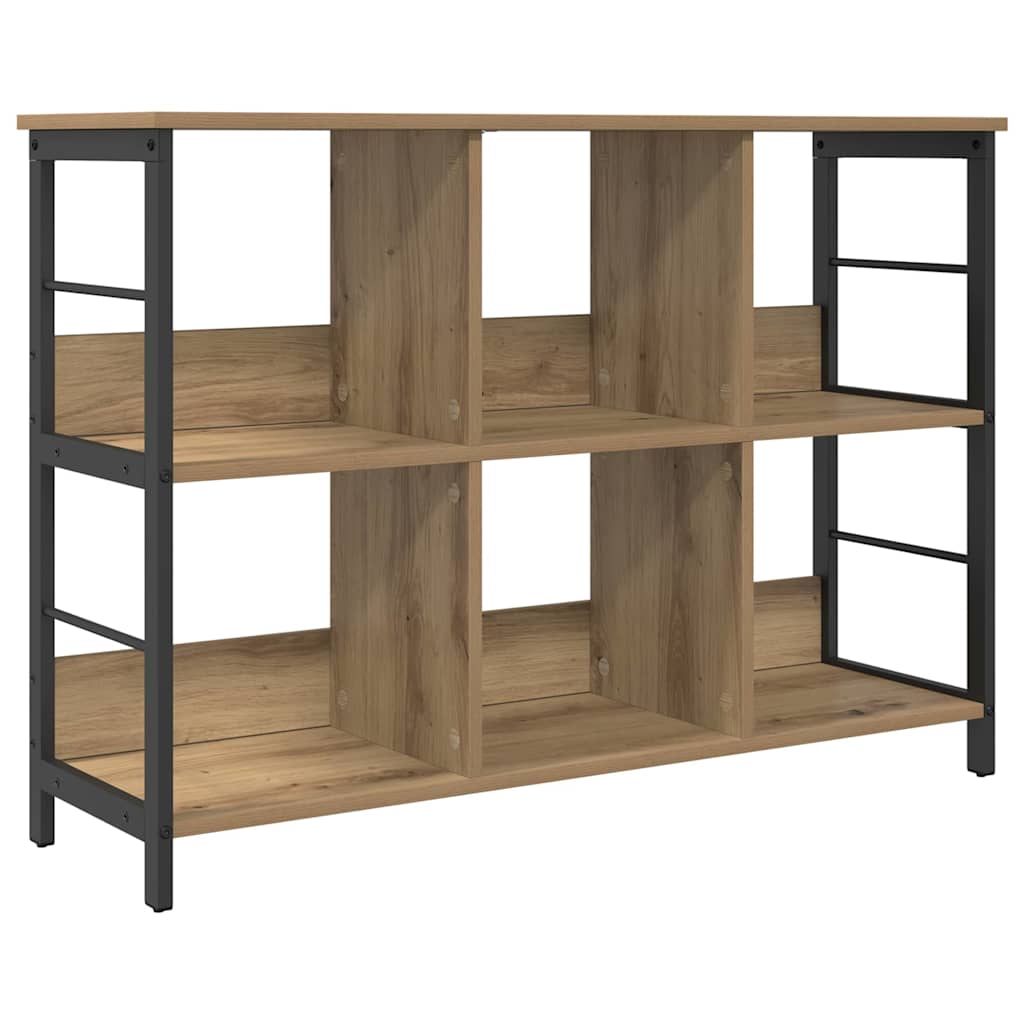 Bookshelf 6-Tier 102 x 32 x 72.5 cm Engineered Wood Artisan Oak