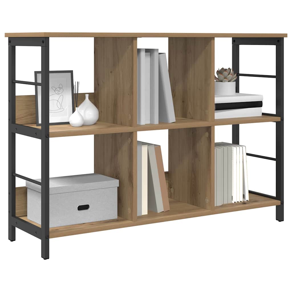 Bookshelf 6-Tier 102 x 32 x 72.5 cm Engineered Wood Artisan Oak