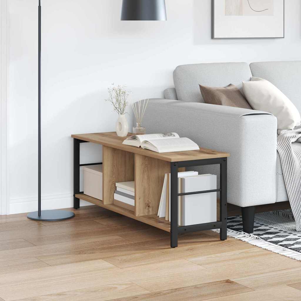 Bookshelf 3-Tier 102 x 32 x 40.5 cm Engineered Wood Artisan Oak