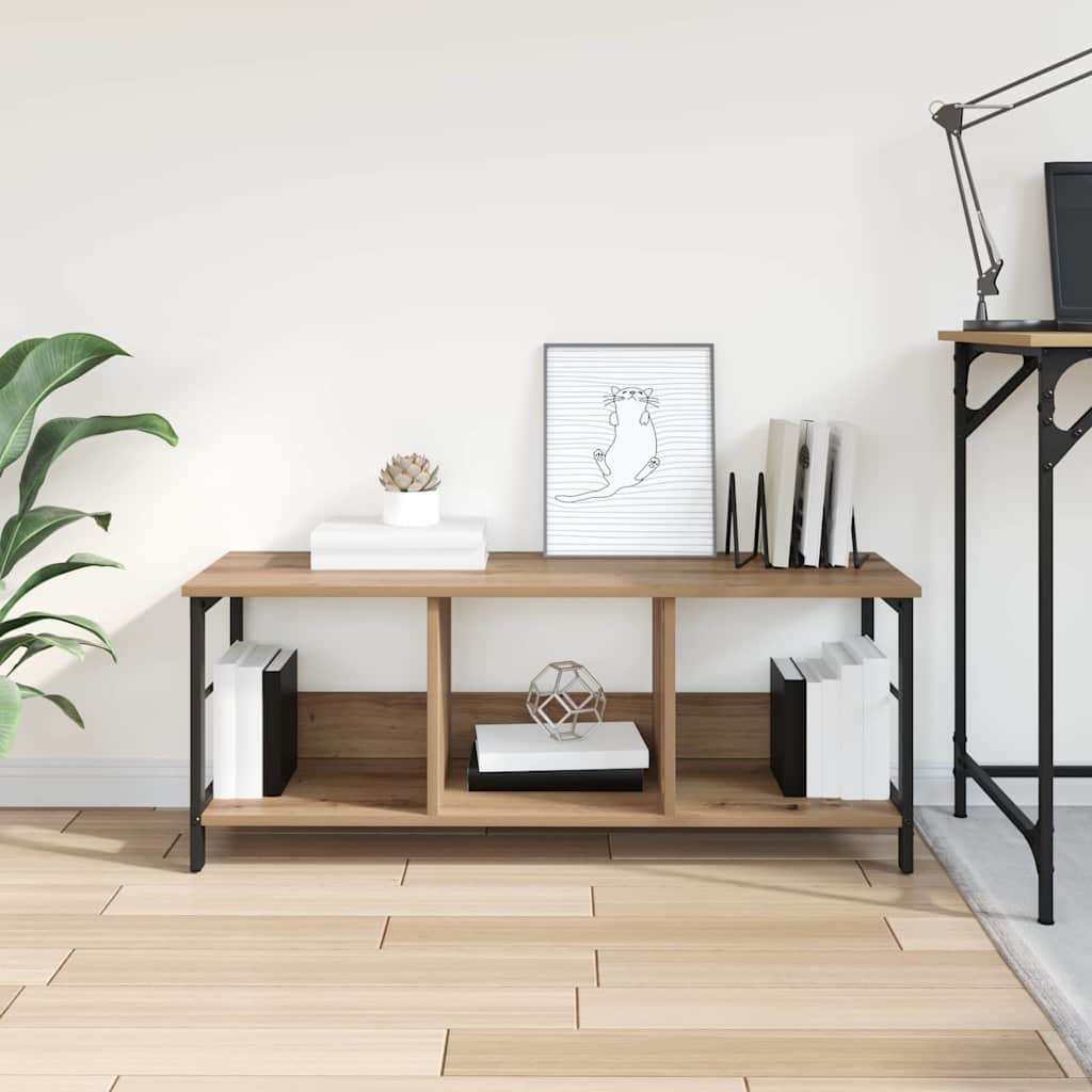 Bookshelf 3-Tier 102 x 32 x 40.5 cm Engineered Wood Artisan Oak