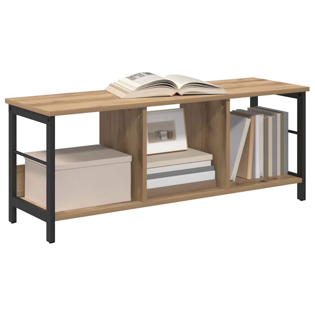 Bookshelf 3-Tier 102 x 32 x 40.5 cm Engineered Wood Artisan Oak
