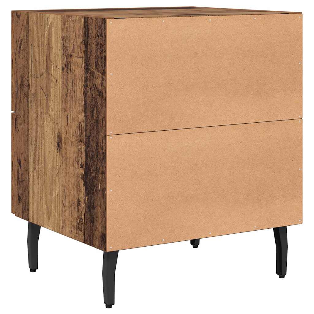 Bedside Cabinet with Drawer 2 pcs Old Wood 40 x 35 x 47.5 cm