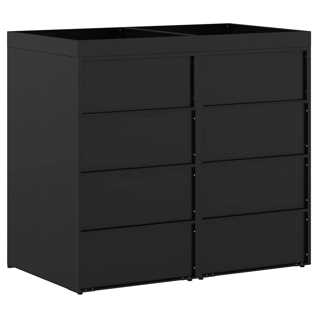 Wheelie Bin Storage for 2 Bins Black 136 x 77.5 x 121.5 cm