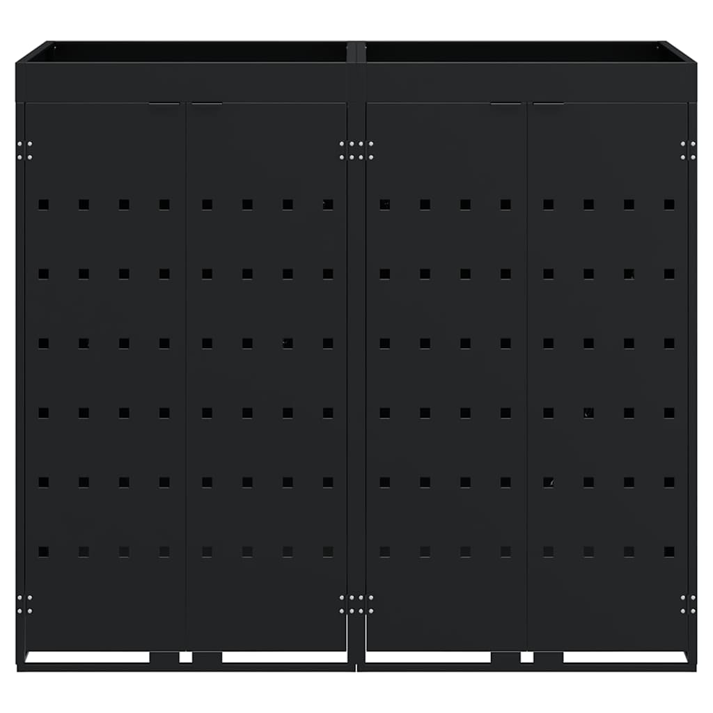 Wheelie Bin Storage for 2 Bins Black 136 x 77.5 x 121.5 cm