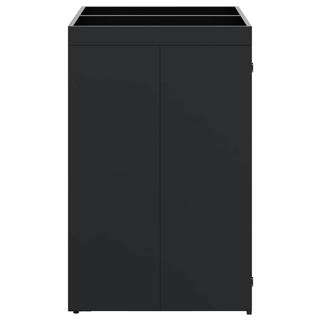 Wheelie Bin Storage for 2 Bins Black 136 x 77.5 x 121.5 cm