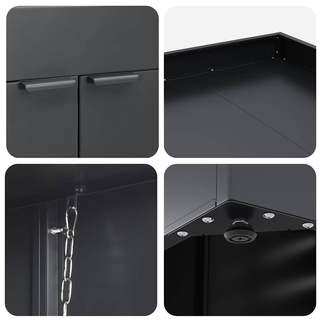 Wheelie Bin Storage for 2 Bins Anthracite 136 x 77.5 x 121.5 cm
