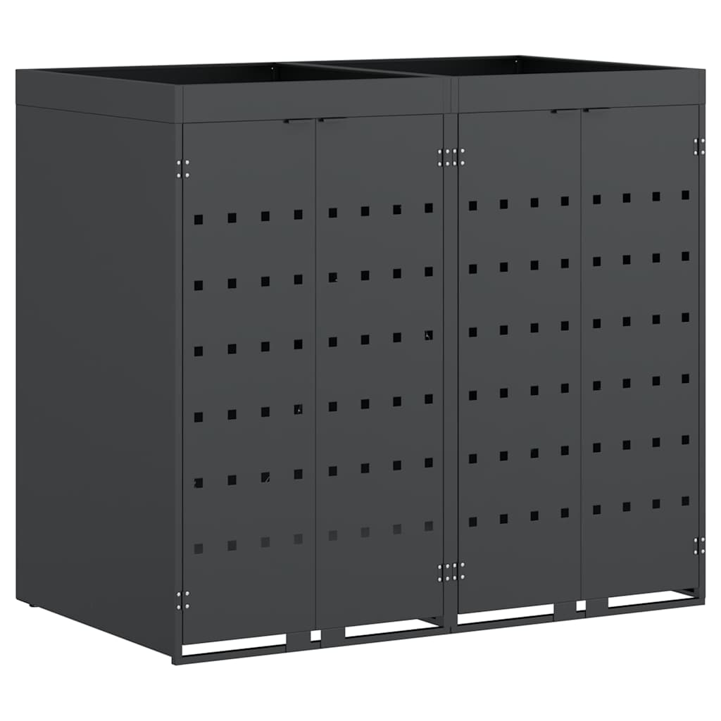 Wheelie Bin Storage for 2 Bins Anthracite 136 x 77.5 x 121.5 cm