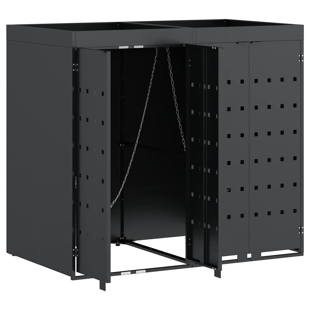Wheelie Bin Storage for 2 Bins Anthracite 136 x 77.5 x 121.5 cm