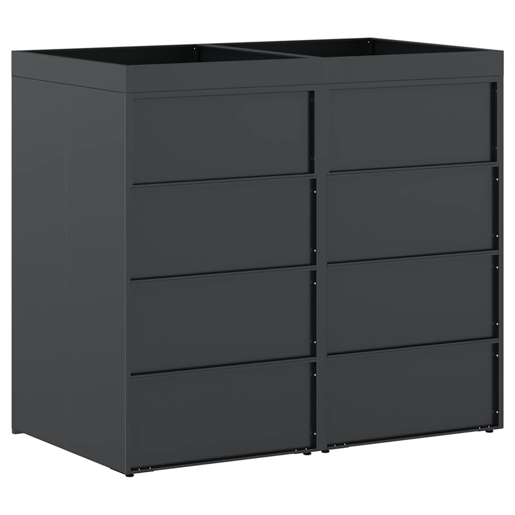 Wheelie Bin Storage for 2 Bins Anthracite 136 x 77.5 x 121.5 cm