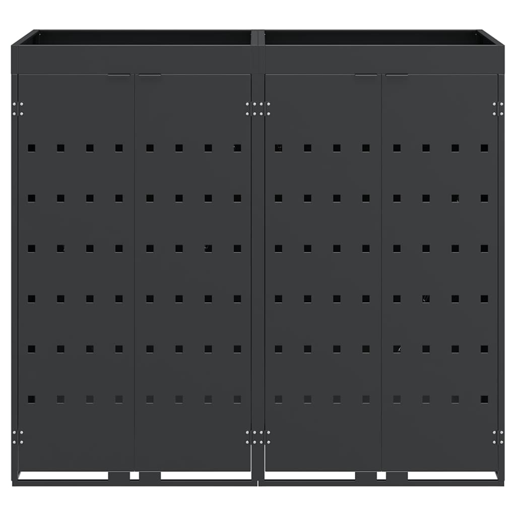 Wheelie Bin Storage for 2 Bins Anthracite 136 x 77.5 x 121.5 cm
