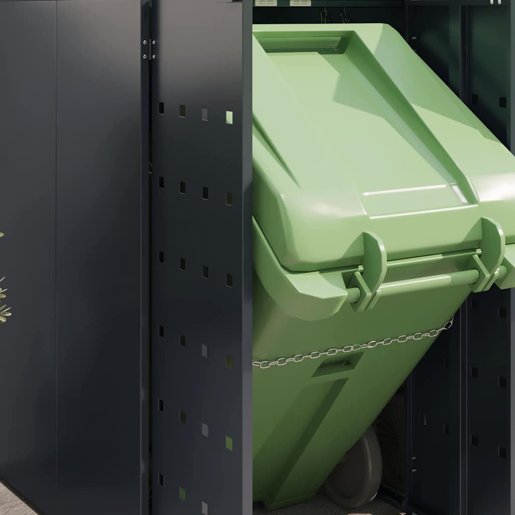 Wheelie Bin Storage for 3 Bins Anthracite 204 x 77.5 x 121.5 cm