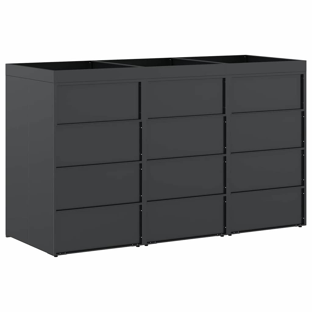 Wheelie Bin Storage for 3 Bins Anthracite 204 x 77.5 x 121.5 cm