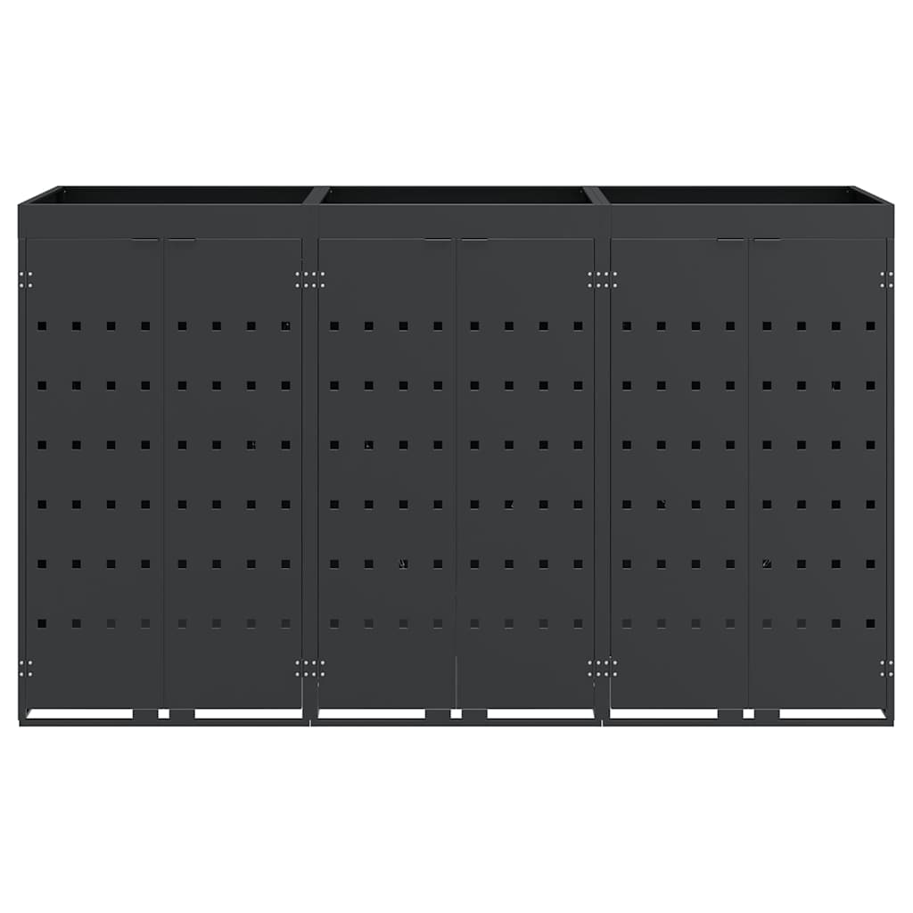 Wheelie Bin Storage for 3 Bins Anthracite 204 x 77.5 x 121.5 cm
