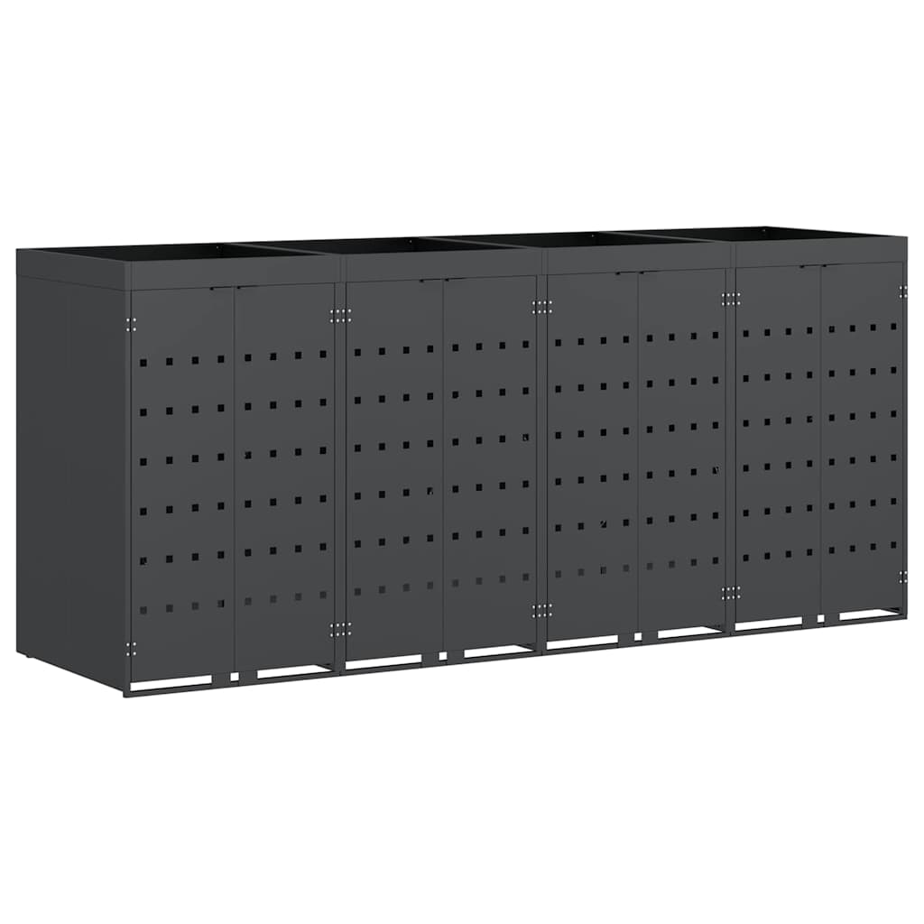 Wheelie Bin Storage for 4 Bins Anthracite 272 x 77.5 x 121.5 cm