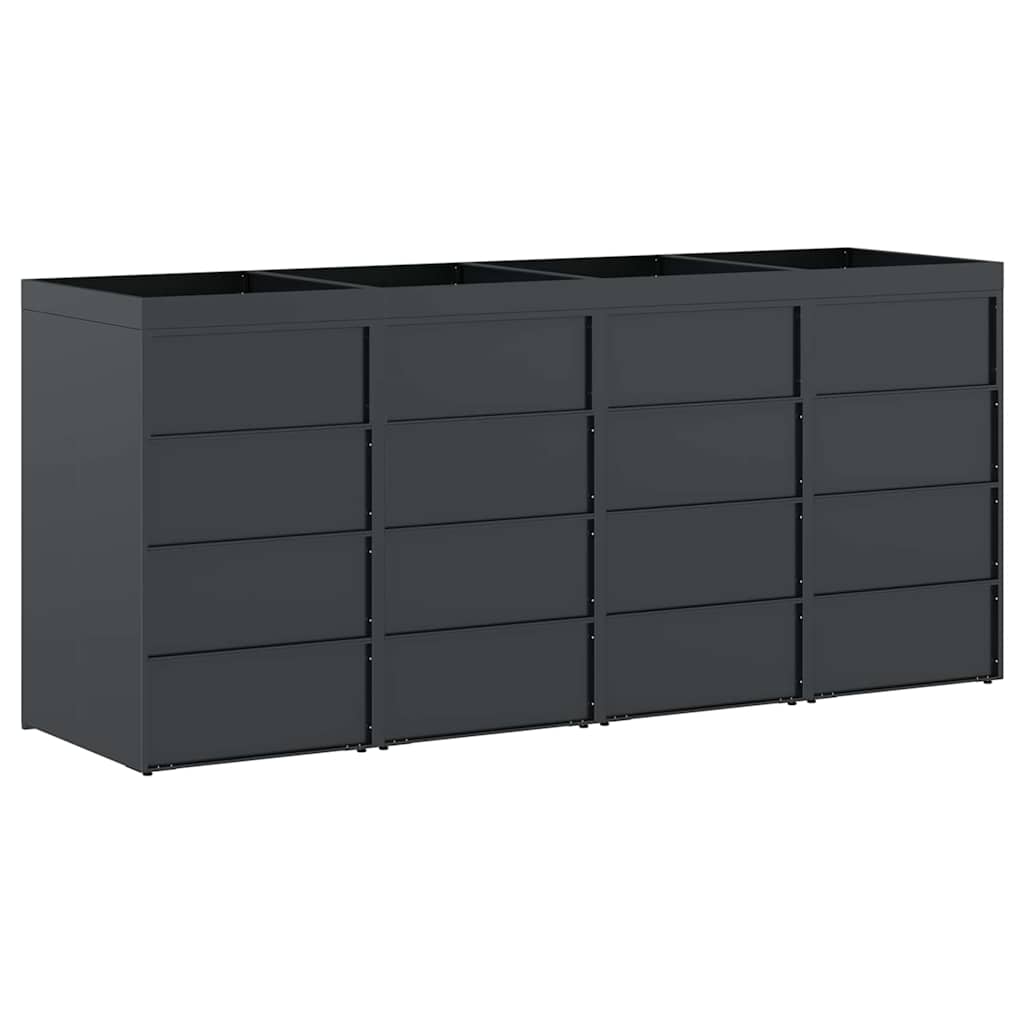 Wheelie Bin Storage for 4 Bins Anthracite 272 x 77.5 x 121.5 cm