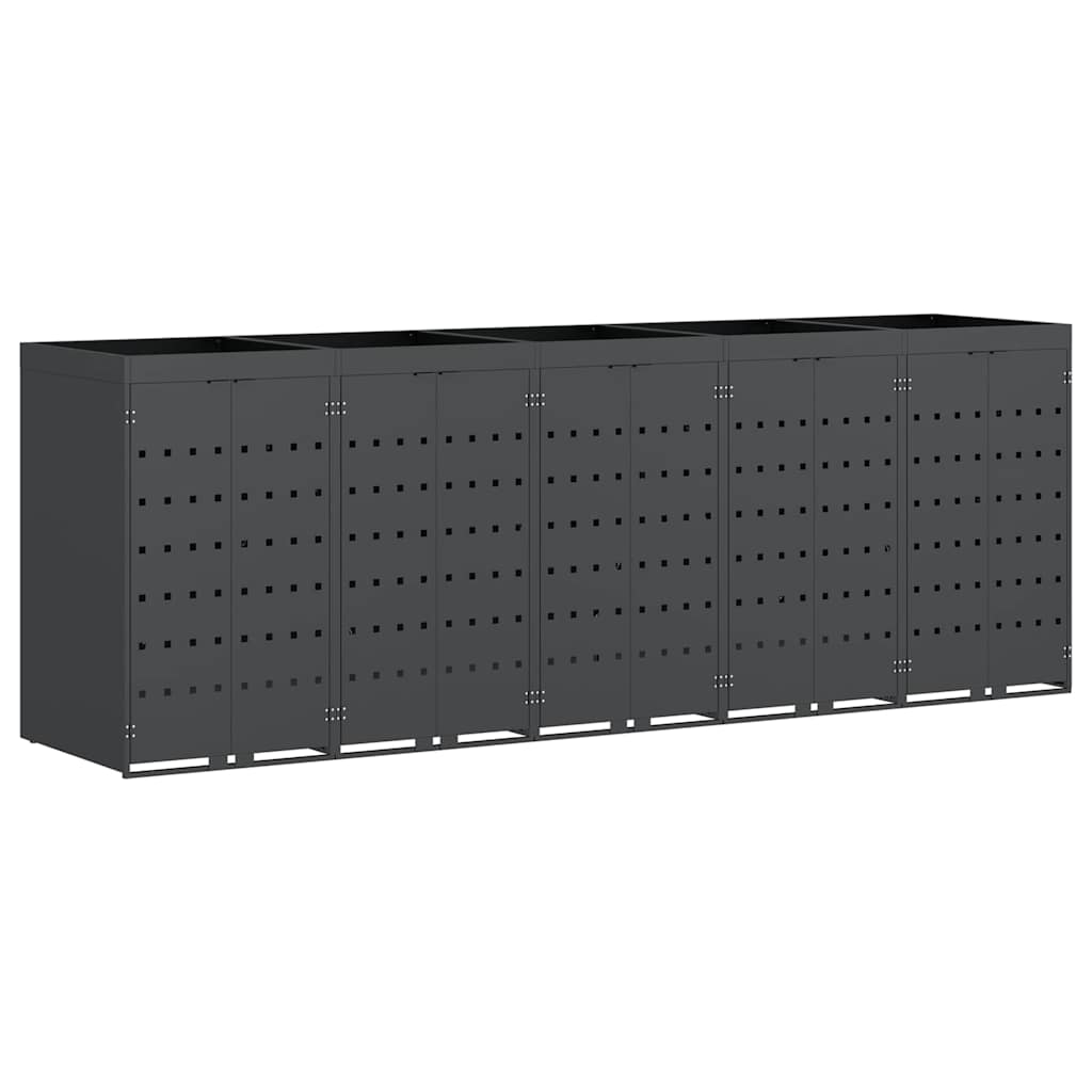 Wheelie Bin Storage for 5 Bins Anthracite 340 x 77.5 x 121.5 cm