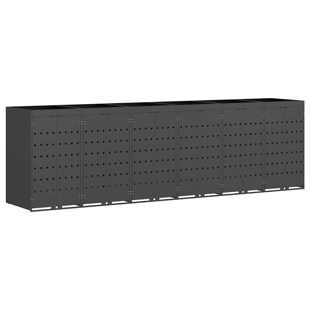 Wheelie Bin Storage for 6 Bins Anthracite 408 x 77.5 x 121.5 cm