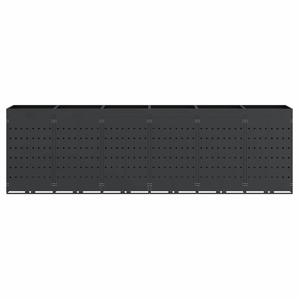 Wheelie Bin Storage for 6 Bins Anthracite 408 x 77.5 x 121.5 cm