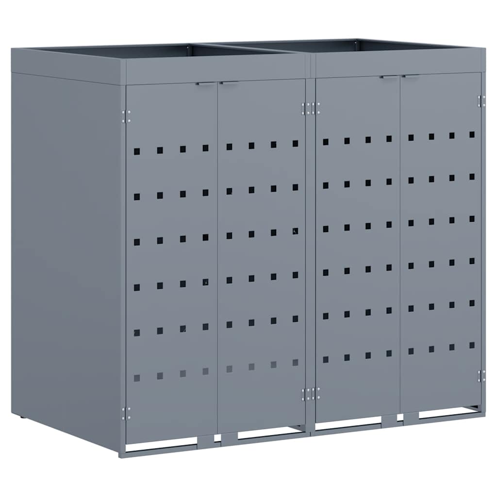 Wheelie Bin Storage for 2 Bins Light Grey 136 x 77.5 x 121.5 cm