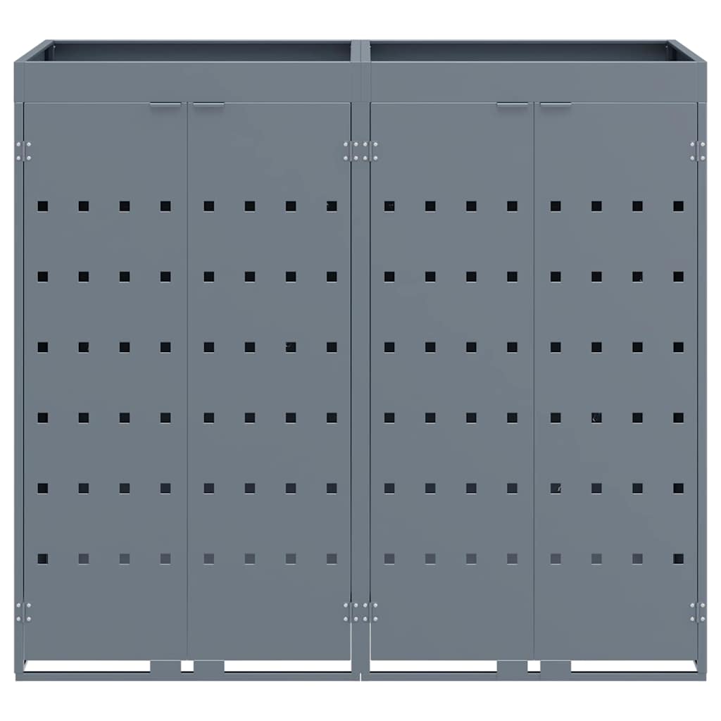 Wheelie Bin Storage for 2 Bins Light Grey 136 x 77.5 x 121.5 cm