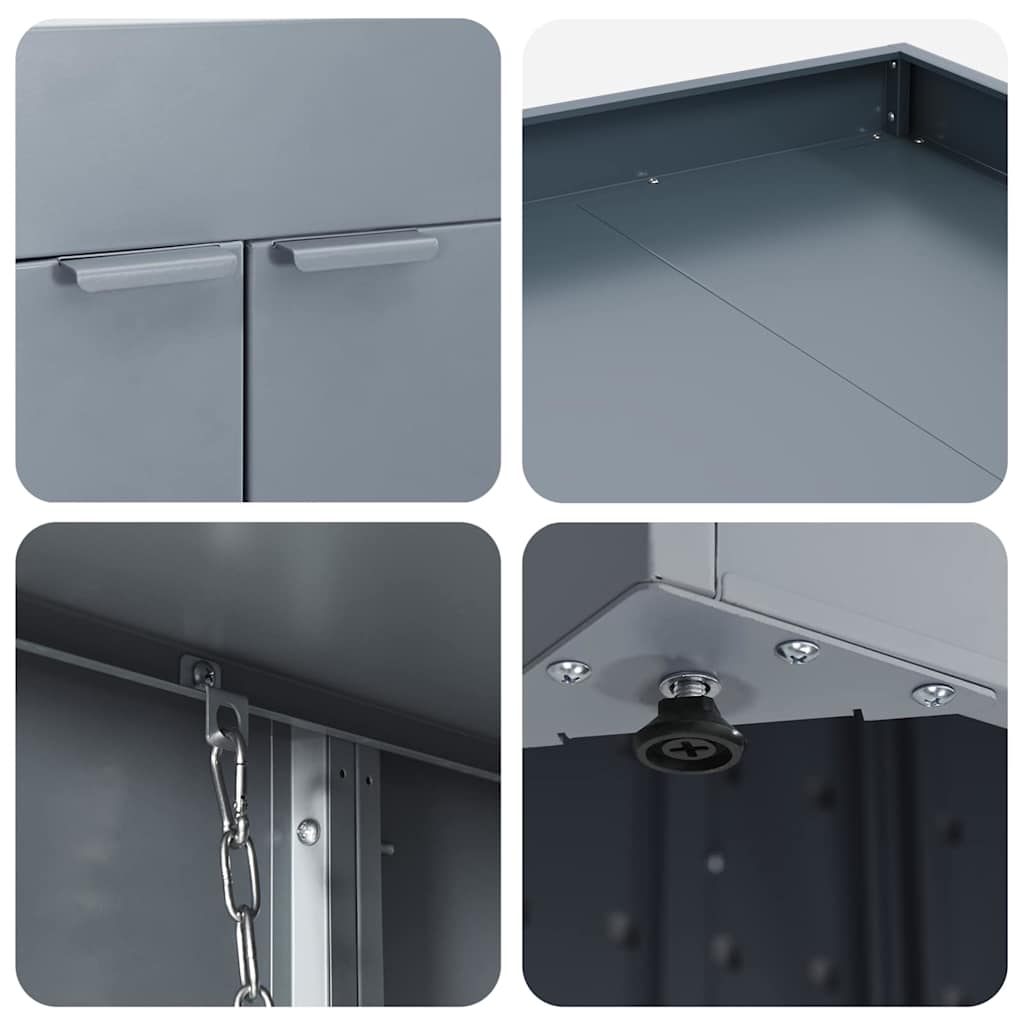 Wheelie Bin Storage for 4 Bins Light Grey 272 x 77.5 x 121.5 cm