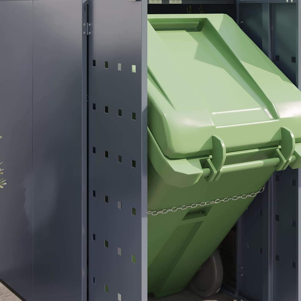 Wheelie Bin Storage for 4 Bins Light Grey 272 x 77.5 x 121.5 cm