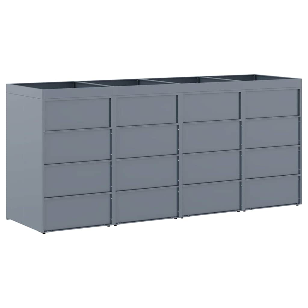 Wheelie Bin Storage for 4 Bins Light Grey 272 x 77.5 x 121.5 cm