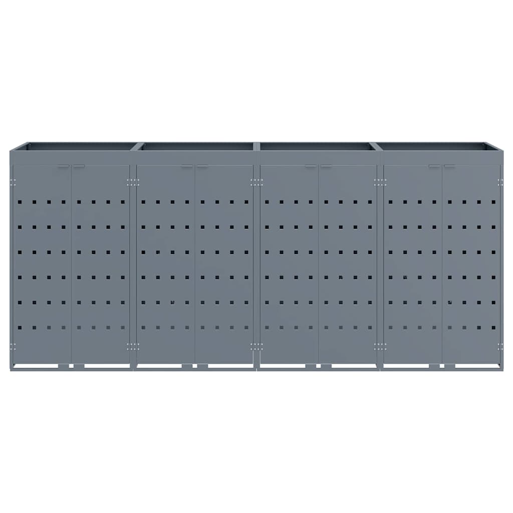 Wheelie Bin Storage for 4 Bins Light Grey 272 x 77.5 x 121.5 cm
