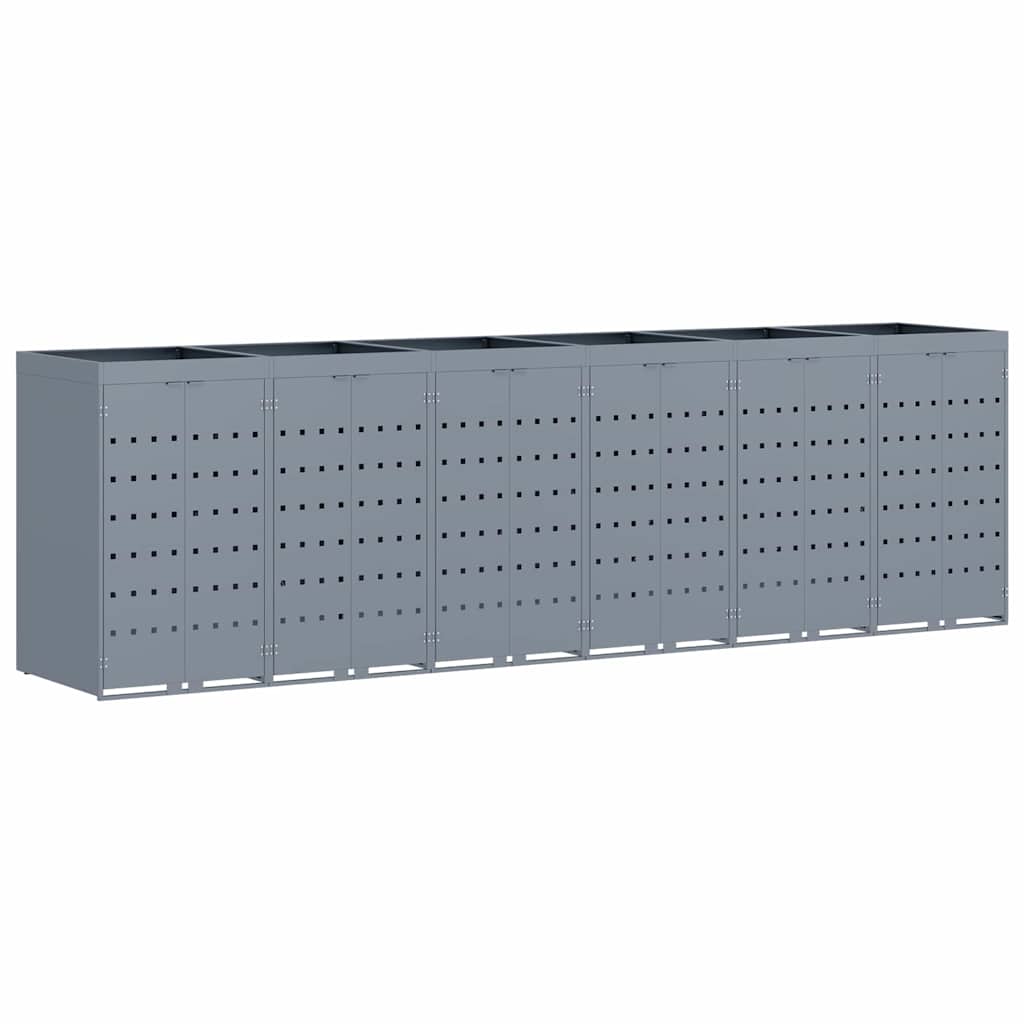 Wheelie Bin Storage for 6 Bins Light Grey 408 x 77.5 x 121.5 cm