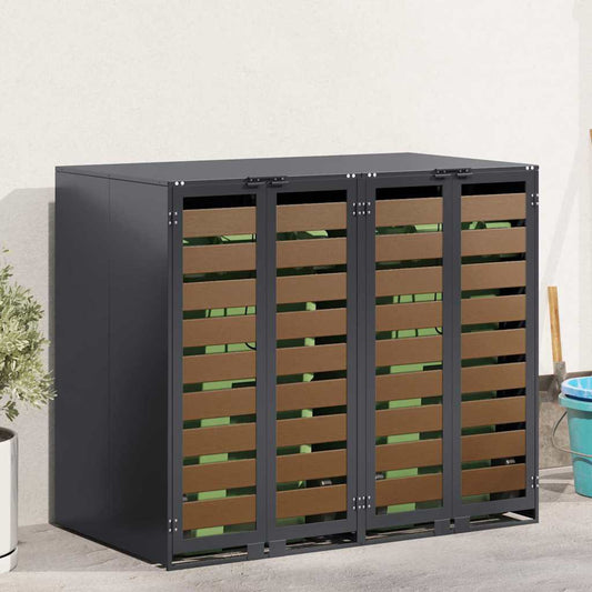 Wheelie Bin Storage for 2 Bins Steel Anthracite
