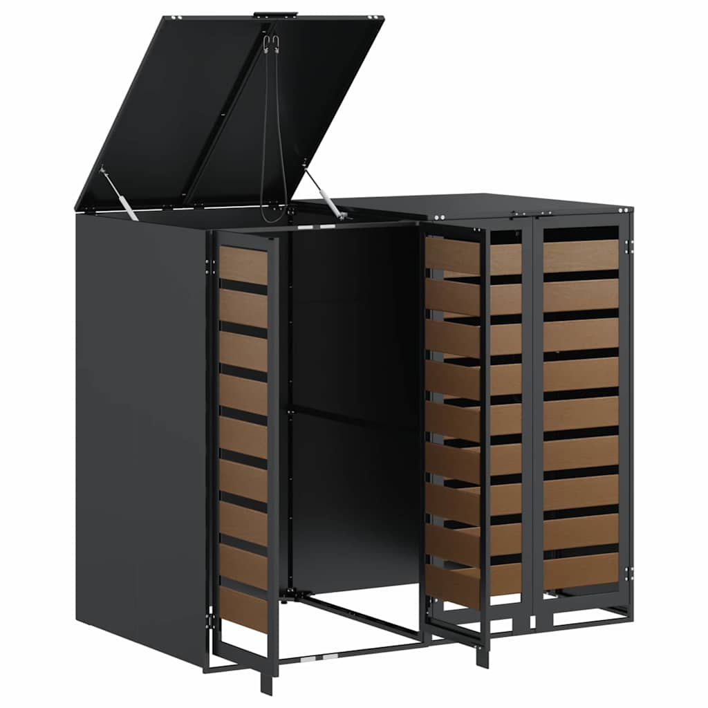 Wheelie Bin Storage for 2 Bins Anthracite 136 x 77.5 x 115.5 cm