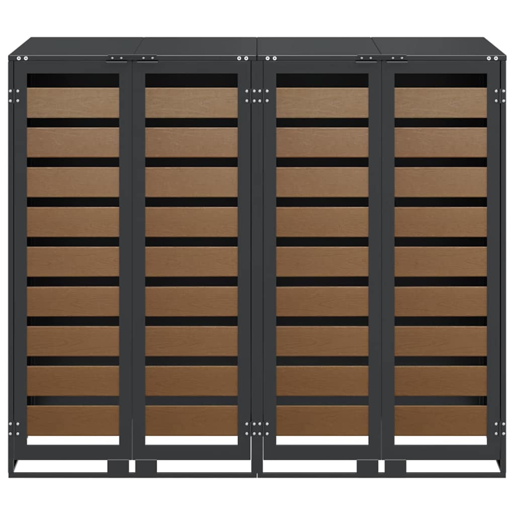 Wheelie Bin Storage for 2 Bins Anthracite 136 x 77.5 x 115.5 cm