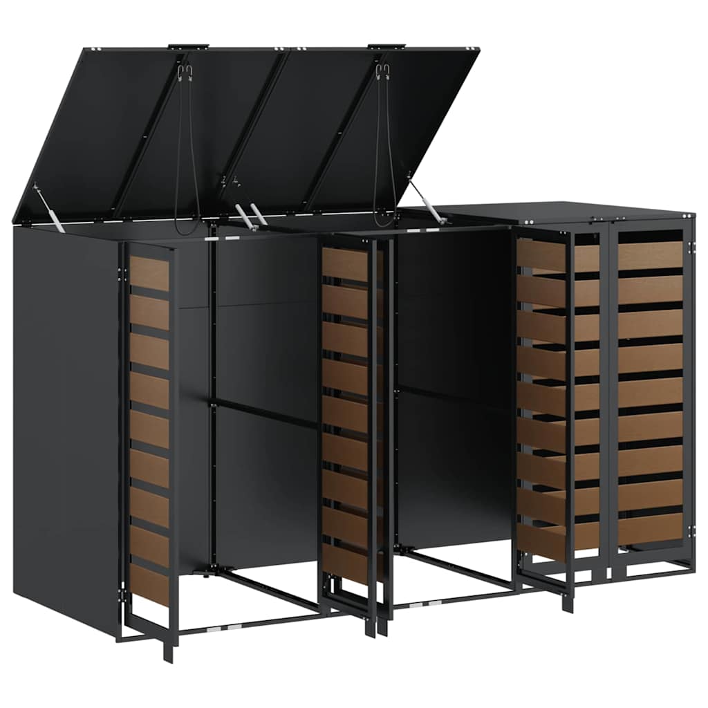 Wheelie Bin Storage for 3 Bins Anthracite 204 x 77.5 x 115.5 cm